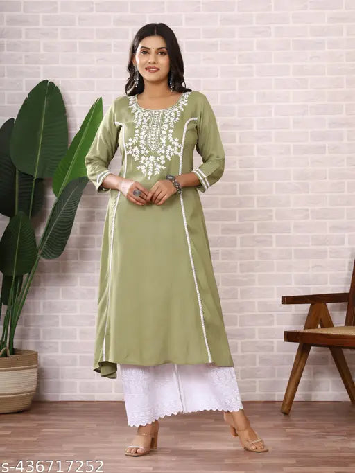 Embroidered anarkali kurta for women Kurti Dress Casual Wear
