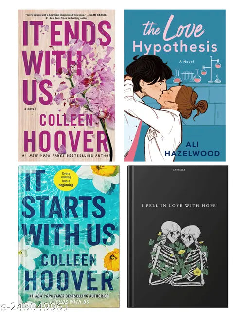 IT END WITH US BY COLLEEN HOOVER  + IT STARTS WITH US BY COLLEEN HOOVER  + THE LOVE HYPOTHESIS BY ALI HAZELWOOD  + I FELL IN LOVE WITH HOPE BY LANCALI