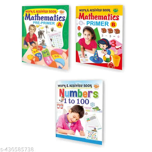 W & A-NUMBERS 1 to 100  Pre-Primer—A and Primer—B Activity books for kids : Numbers Activity books for children  Maths workbook for kids  Activity books for kids - Set of 3 Activity Books for kids.