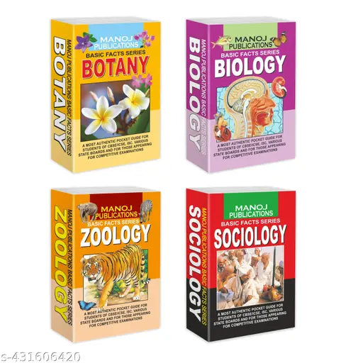 Sociology  Zoology  Biology and Botany Basic Facts Series Combo for Biology Students : Biology and Botany Basic Fact Books  Sociology and Zoology Book  Basic Study Books - Set of 4 Basic Facts Books.