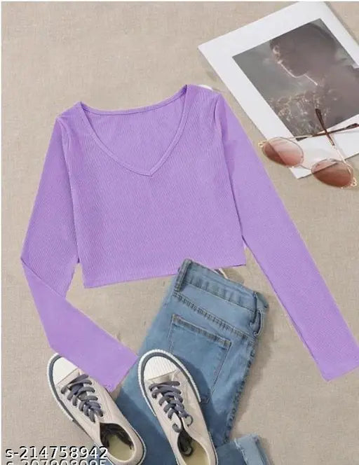 V Neck Fancy Full Sleeve Top