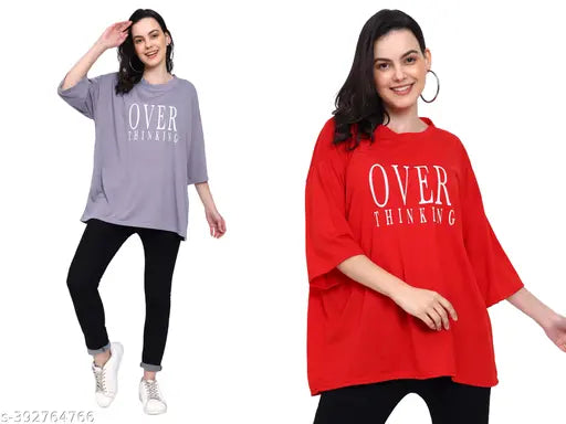 Woman Oversized Loose Cotton T-shirt