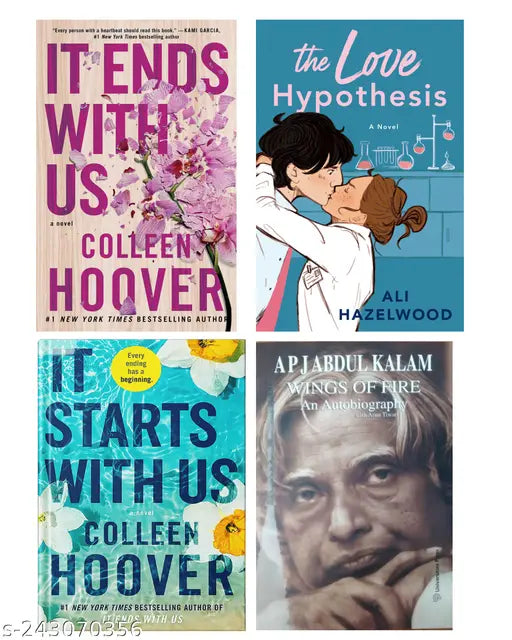 IT END WITH US BY COLLEEN HOOVER  + IT STARTS WITH US BY COLLEEN HOOVER  + THE LOVE HYPOTHESIS BY ALI HAZELWOOD  + WINGS OF FIRE AN AUTOBIOGRAPHY BY APJ ABDUL KALAM