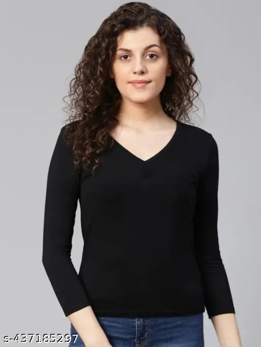 Trendy v neack corean top stylish and trendy top for girls and womens
