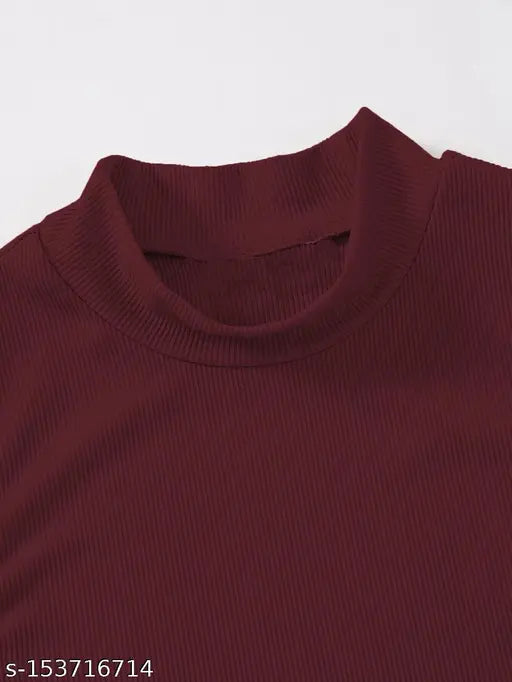 High Neck Sleeveless Ribbed Top