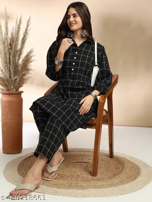 Women's Cotton Printed Kurta with Pant Co-ords Set