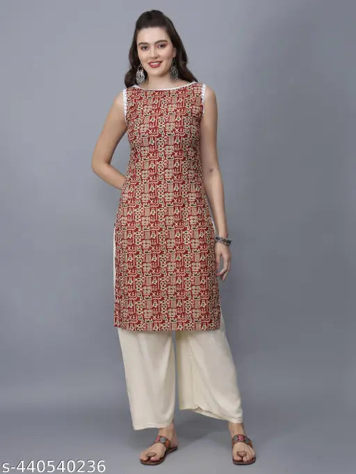 Women Floral Print Pure Cotton Straight Kurta