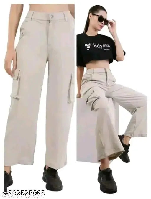 Women solid bell boutam lycra pants