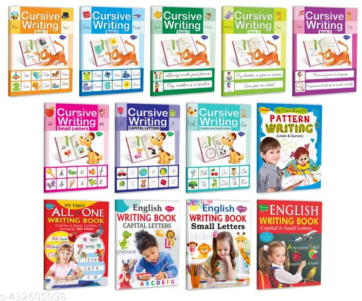 Complete Set of English Writing Books : English learning book  English Writing peactice book  Children practice book - Set of 13 writing books.