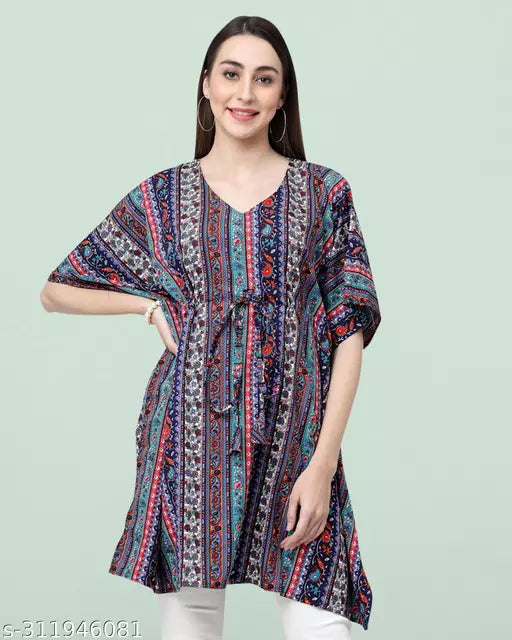 New Printed Crepe Western Wear Kaftan