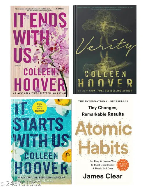 IT END WITH US BY COLLEEN HOOVER  + IT STARTS WITH US BY COLLEEN HOOVER  + VERITY BY COLLEEN HOOVER + ATOMIC HABITS BY JAMES CLEAR
