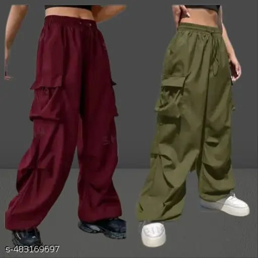 Women stylish ns cargo pants combo pack of 2