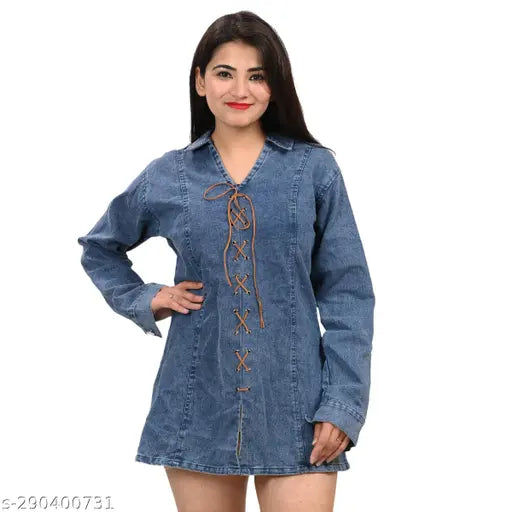 Woman denim dress