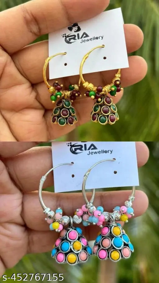 combo earring's set   women's earring's set   hoop rarring's # new earring's # latest earring's