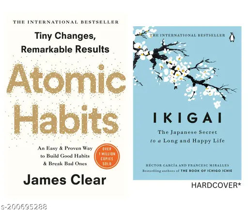 ATOMIC HABITS BY JAMES CLEAR + IKIGAI BY HECTOR GRACIA (IKIGAI HARDCOVER).COMBO OF SELF-HELP BOOK.^^