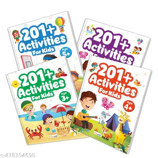 Activity Book for Early Learners :- 201+ Activities for Kids for Age 3  4  5 and 6+ : Early learning exercises for children  Matching games  Patterns  Brain games  Hide and seek &more -Pack of 4 Books