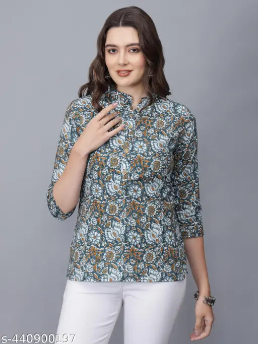 Women Floral Print Pure Cotton Straight Kurta