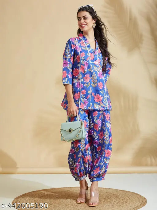 Women's Lace Printed  Co- Ord  Set
