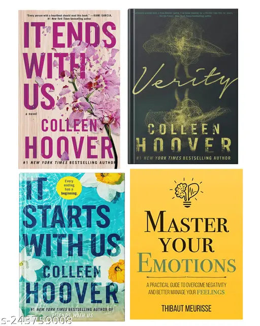 IT END WITH US BY COLLEEN HOOVER  + IT STARTS WITH US BY COLLEEN HOOVER  + VERITY BY COLLEEN HOOVER + MASTER YOUR EMOTIONS BY THIBAUT MEURISSE