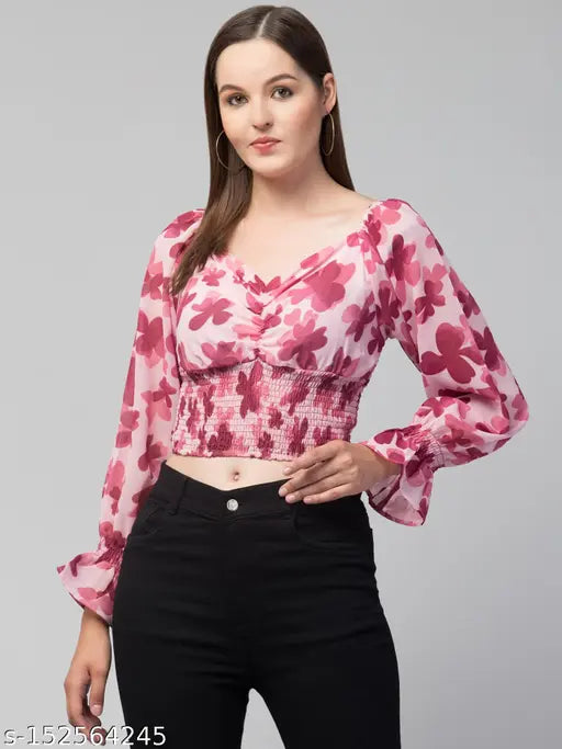Women Floral Smocked top