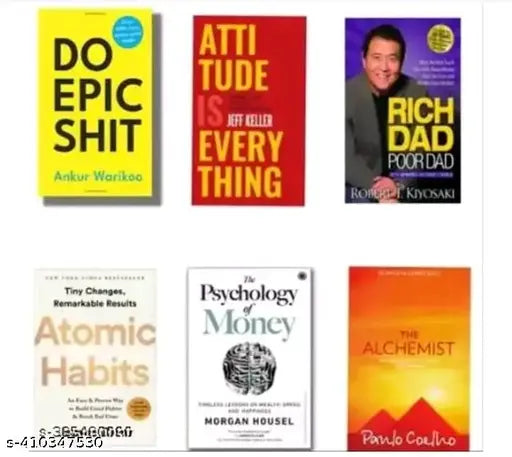 Best books combo Do epic shit & Attitude is Everything & Rich Dad poor Dad & Atomic habit & Psychology .Money & The Alchemist  ( English   Paperback ) Bestseller