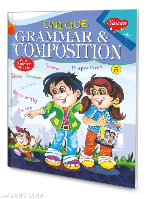 Unique Grammar & Composition – 5 Book for kids : Grammar Composition Book for kids  Learning book for kids  English grammar book.