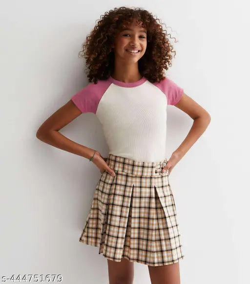 Round Neck Contrast Short Sleeves Casual Top