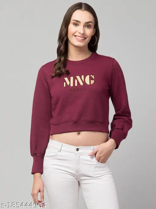 Women Embroidered Pullover Sweatshirt