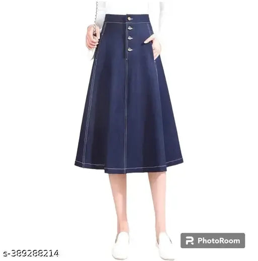 Woman High Waist Denim Skirt
