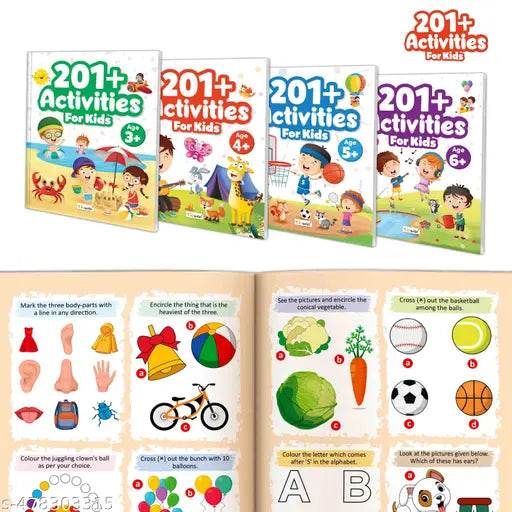 Early Learning Fun : Activities and Exercises for Kids :- 201+ Activities for Kids for Age 3  4  5 and 6 + : Educational workbook for kids  Activity book for Kids - Pack of 4 Books