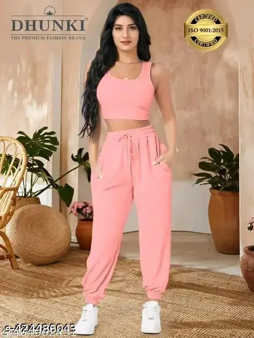Women's Fleece Regular Fit Stretchable Drawstring Pants/Cargo for Winter Wear - Solid Women Jumpsuit 