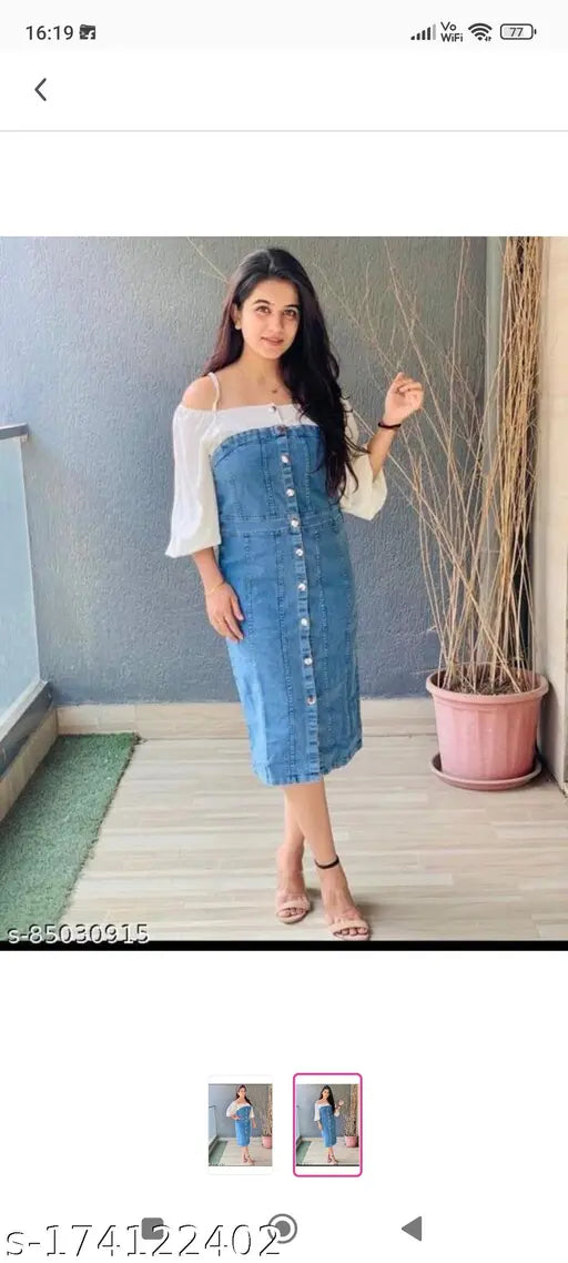 Woman denim dress