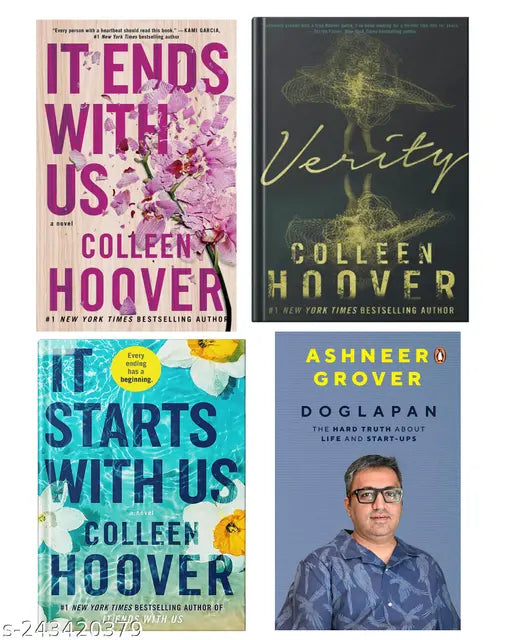 IT END WITH US BY COLLEEN HOOVER  + IT STARTS WITH US BY COLLEEN HOOVER  + VERITY BY COLLEEN HOOVER + DOGLAPAN BY ASHNEER GROVER