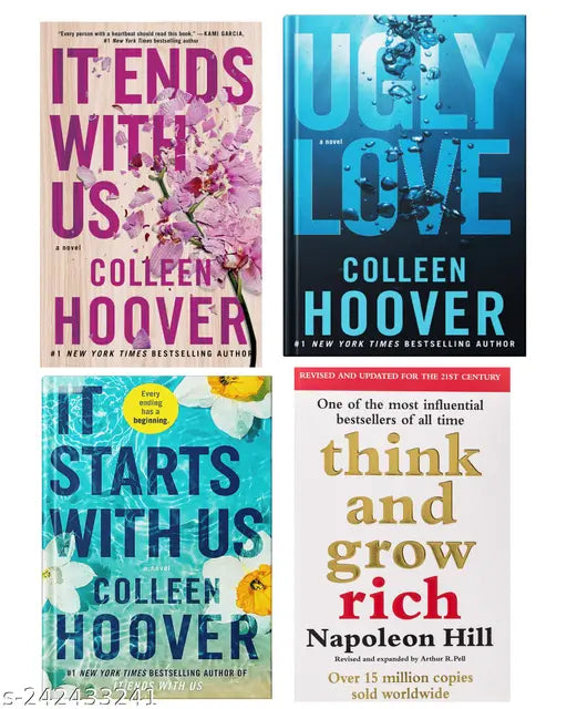 IT END WITH US BY COLLEEN HOOVER  + IT STARTS WITH US BY COLLEEN HOOVER  + UGLY LOVE   BY COLLEEN HOOVER  + THINK AND GROW RICH BY NAPOLEON HILL