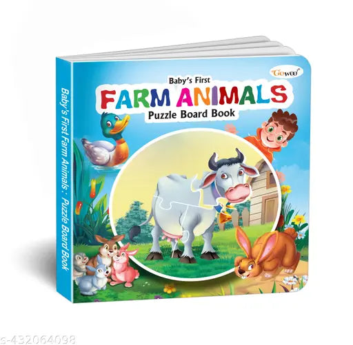 Baby's First Farm Animals Puzzle Board Book : Educational board book  Fun Learning Kids Board Book  Self-Correcting Puzzle Book  Board Book for Young kids