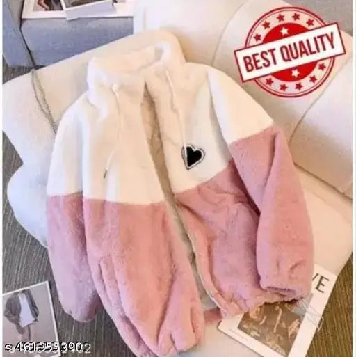 TRENDY STYLISH WINTER ZIPER HUDDI..PINK