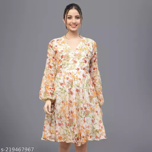 western dress for women Polyester crepe dress printed dress long dress maxi floral party wear stylish dress for women
