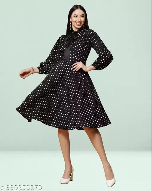 Printed Knee Length Dress