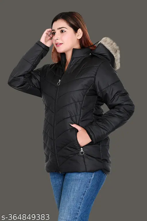 Flying Trendy  Classy Designer  Full Sleeve Woman Parka Jackets