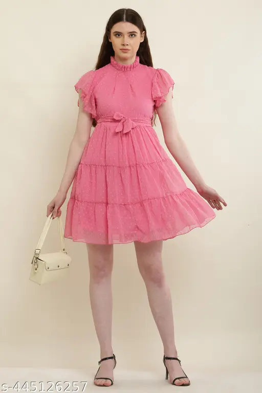 HF plain pink dress
