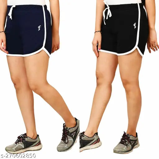 Women's Pack of 3 Black Solid Tights-Activewear