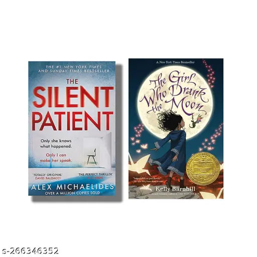 SILENT PATIENT BY ALEX MICHAELIDES +  THE GIRL WHO DRANK THE MOON BY KELLY BARNHILL