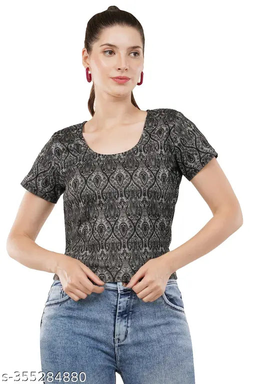 Womens Jacquard Regular  Top