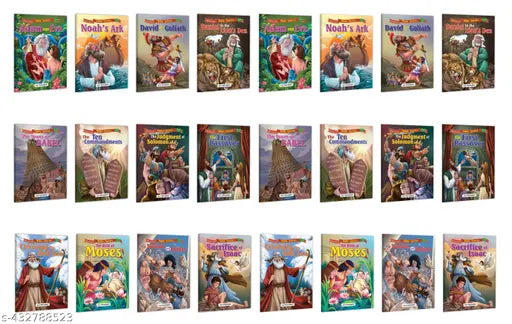 Illustrated Bible Story Complete Combo for kids : Children story book  Bible story books  Kids stories book - Pack of 24 Story Books.