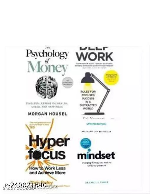 THE PSYCHOLOGY OF MONEY + DEEP WORK + HYPERFOCUS + (FREE) MINDSET BEST SELF HELP COBMO   PREMIUM QUALITY Self-Help books