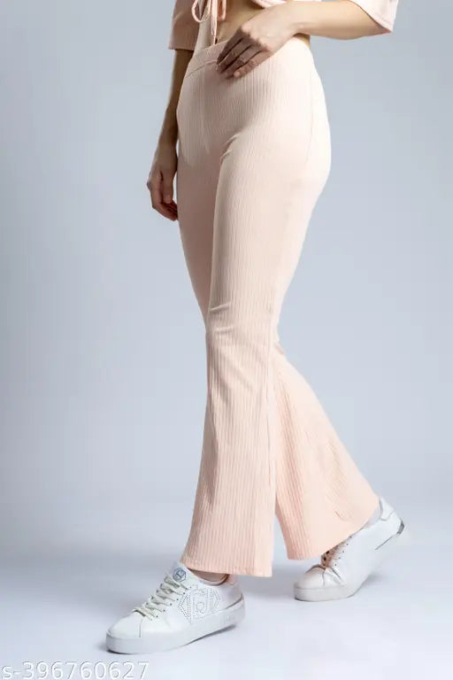 Redamancii  Ribbed Bell Bottom Plazzo