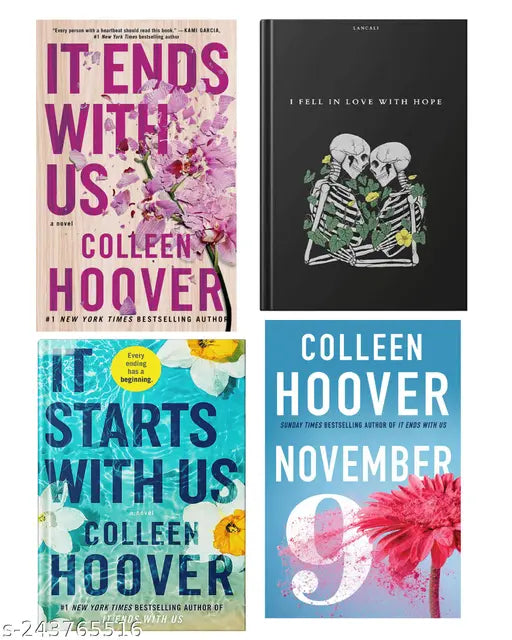IT END WITH US BY COLLEEN HOOVER  + IT STARTS WITH US BY COLLEEN HOOVER  + I FELL IN LOVE WITH HOPE BY LANCALI + 9 NOVEMBER BY COLLEEN HOOVER