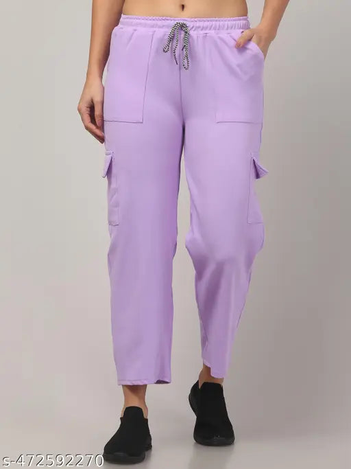 -Women Premium Cotton Wide Leg 4 Pocket Cargos/Trousers 