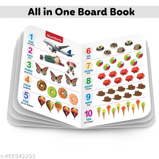 Essential Board Book Of All In One : MY FIRST ALL IN ONE BOARD BOOK Educational picture books for toddlers Collection  return gifts for kids