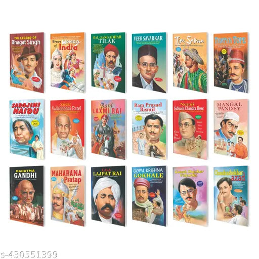 Complete Collection of Freedom Fighter's Biographies Book : Freedom Fighters learning book  Educational Biography book  Freedom Fighters Biography book - Pack of 18 book for kids.